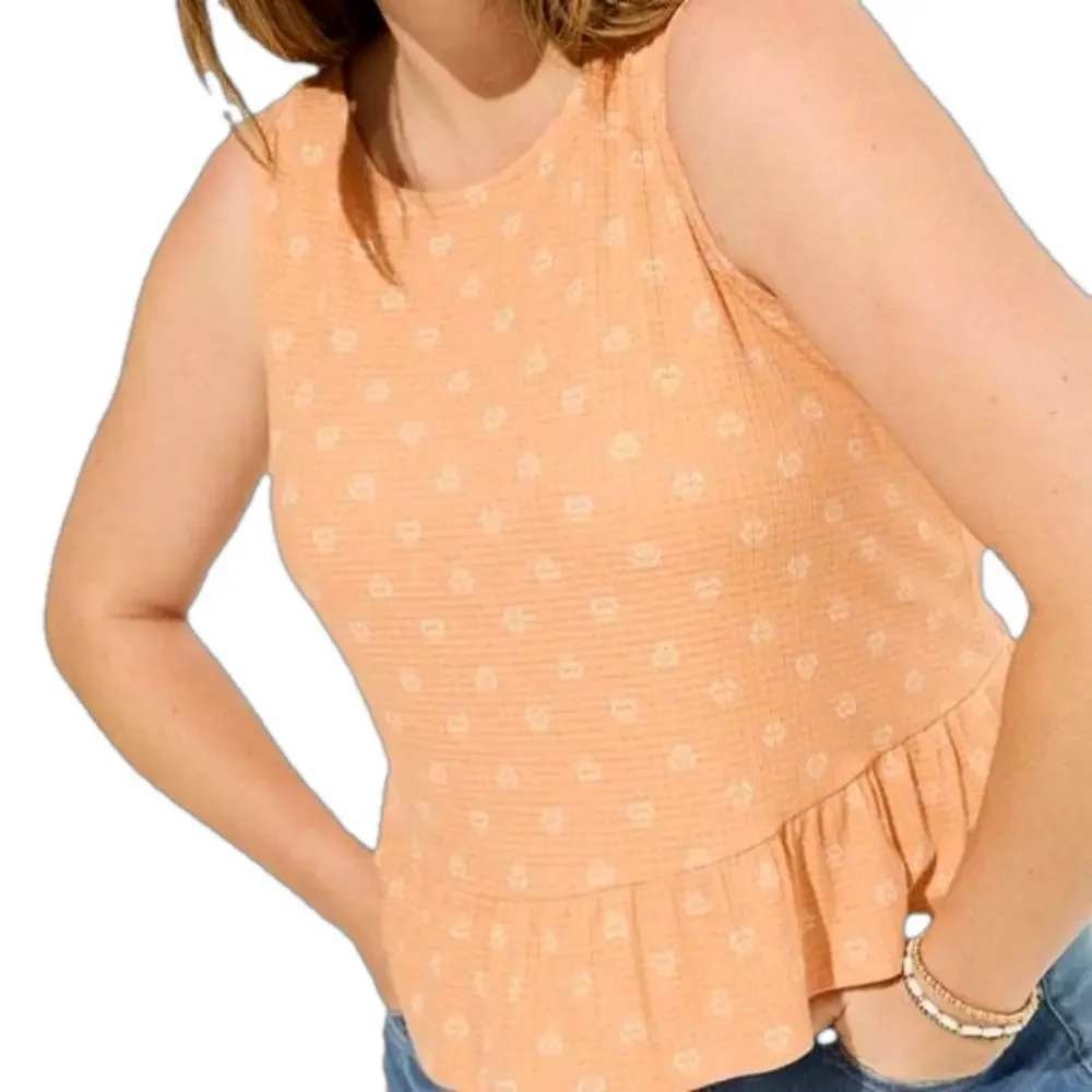TORRID NWT Texture Knit High Neck Ruffle Tank Crop Top Peach Bloom Size 4X